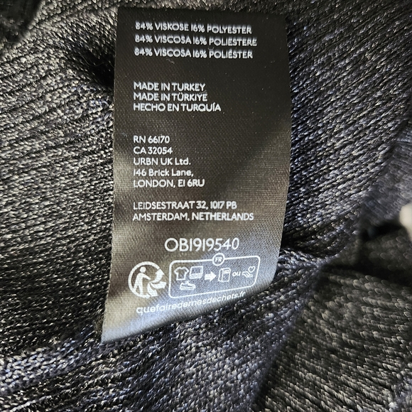 Anthropologie Sz L Metallic V-Neck Twofer Sweater Black Woven Sleeve Chic Night - Picture 14 of 15